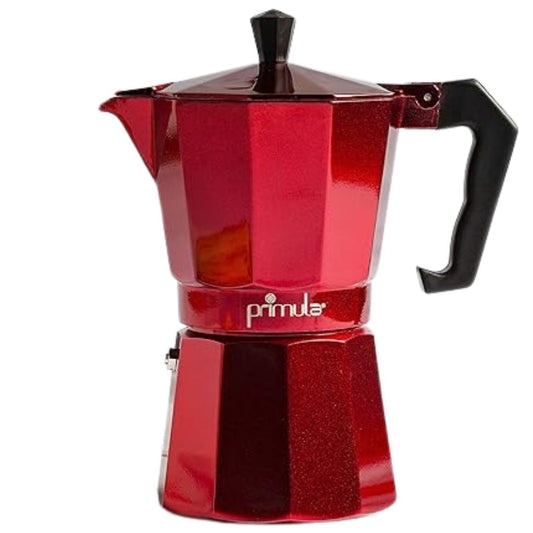 Primula Aluminum Expresso Machine 6 Cup- Red