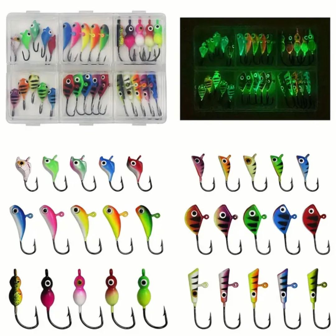 30 Pc. Kjeim Glow In The Dark Ice Fishing Lures
