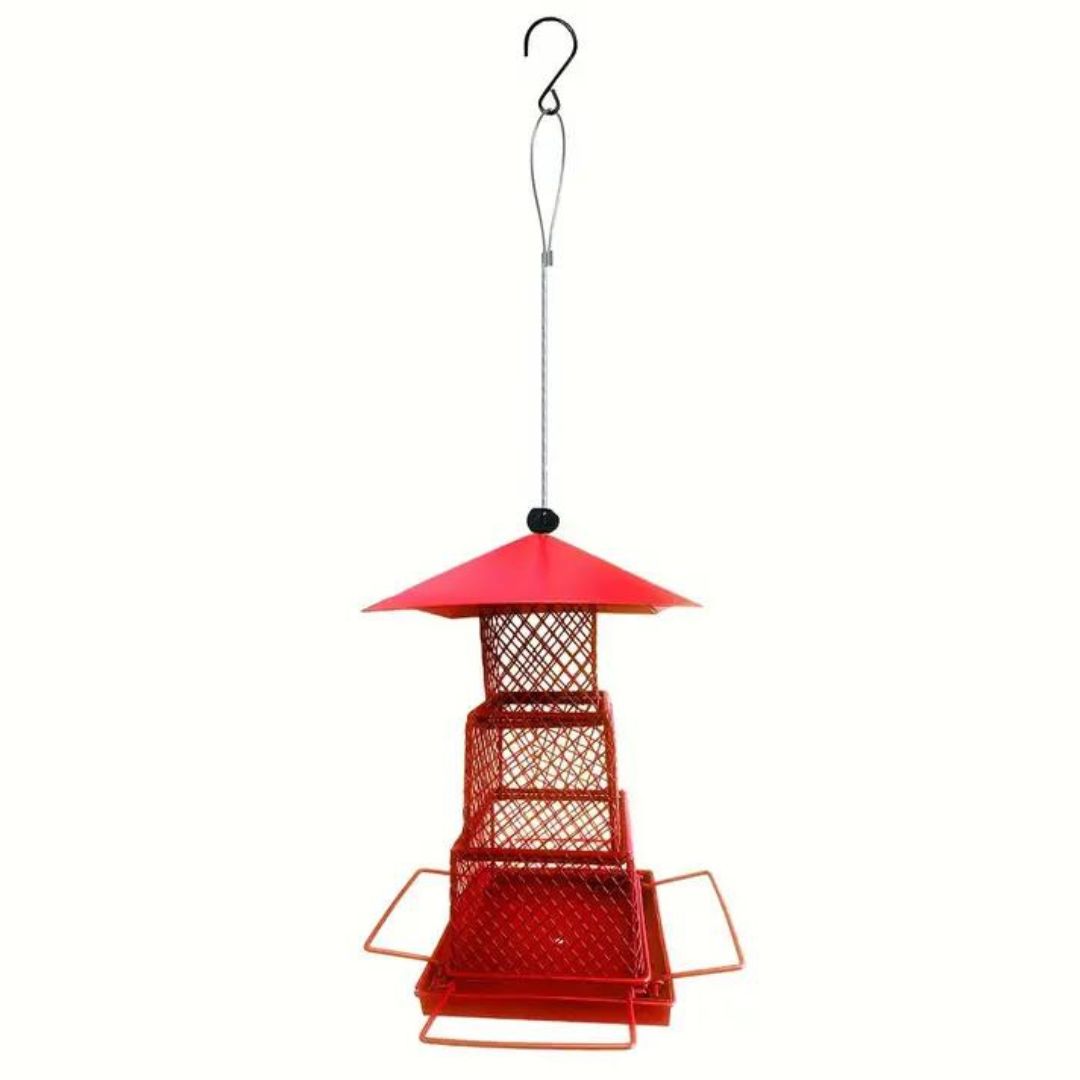 Triple Tier Hanging Bird Feeder- Red