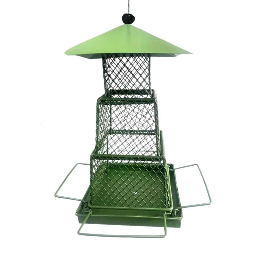 Triple Tier Bird Feeder- Green