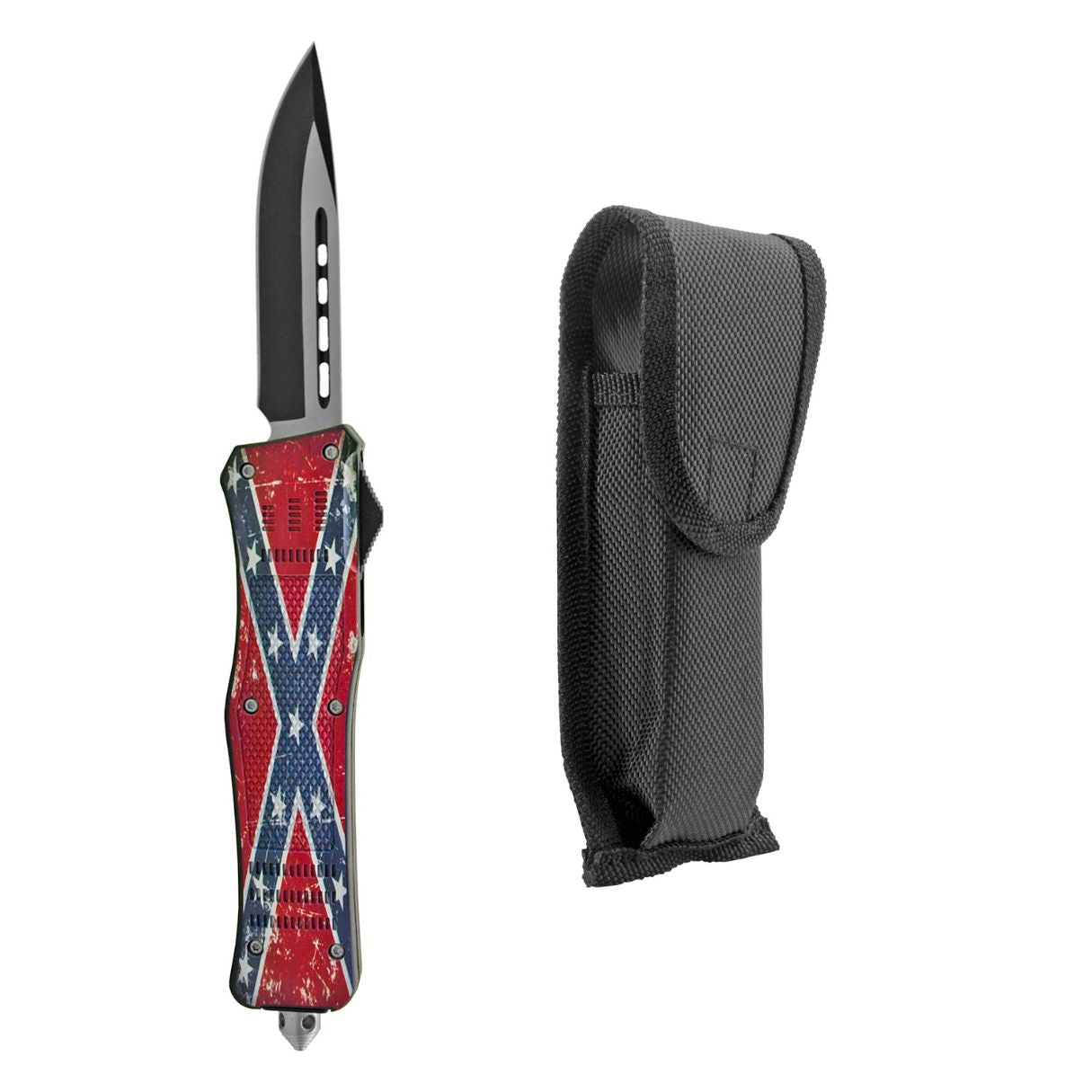 5.75" Tactical Out the Front Automatic Folding Pocket Knife - Confederate Flag