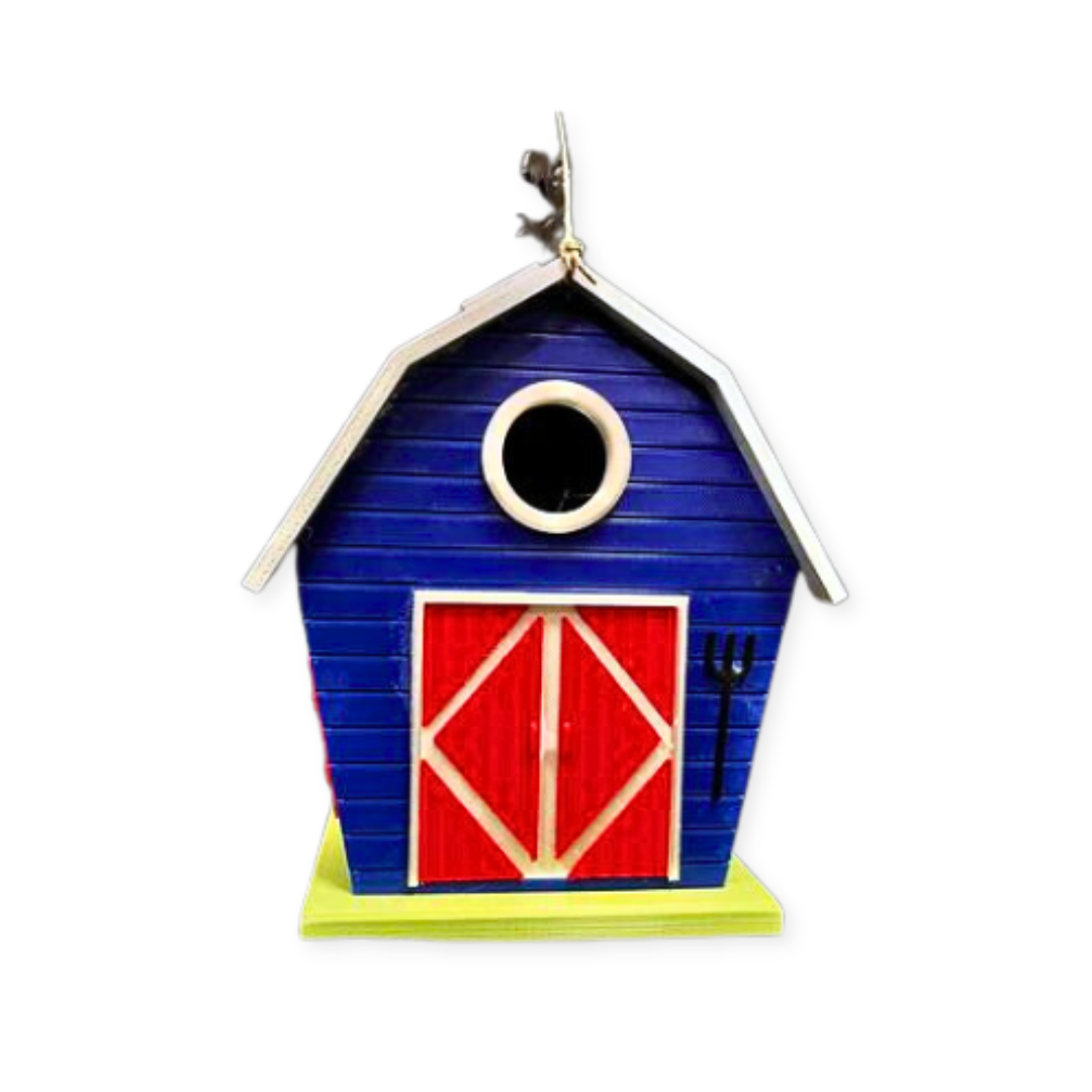 Blue Barn Bird House