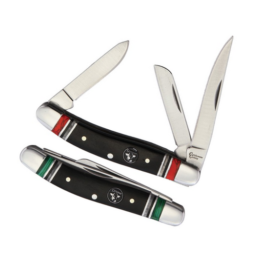 Cattleman's Cutlery Trapper Knife Set – Green & Red
