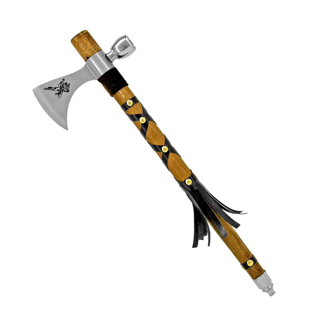19.13" Tomahawk Peacepipe – Frilled Handle