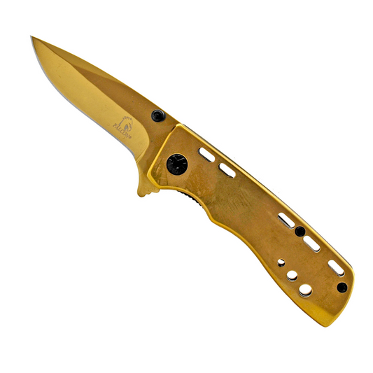 4" Spring Assisted Folding Pocket Knife – Golden