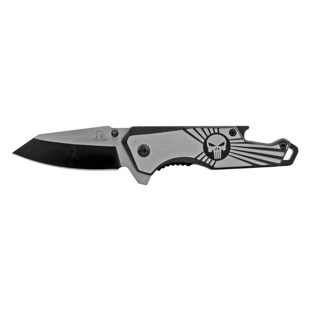 4"Stainless Steel Heavy Duty Folding Pocket Knife With Bottle Opener Handle - Black