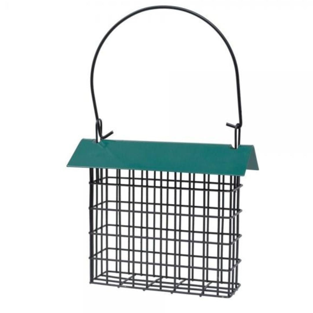 Green Single Suet Feeder with Roof
