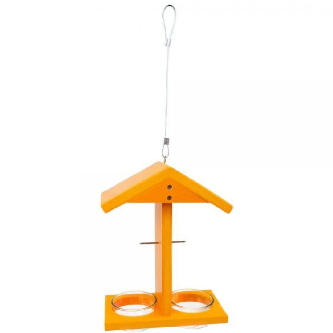 Orange Poly Double Fruit N Jelly Feeder