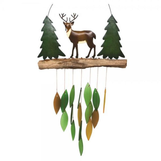 Deer N Trees Glass Chime