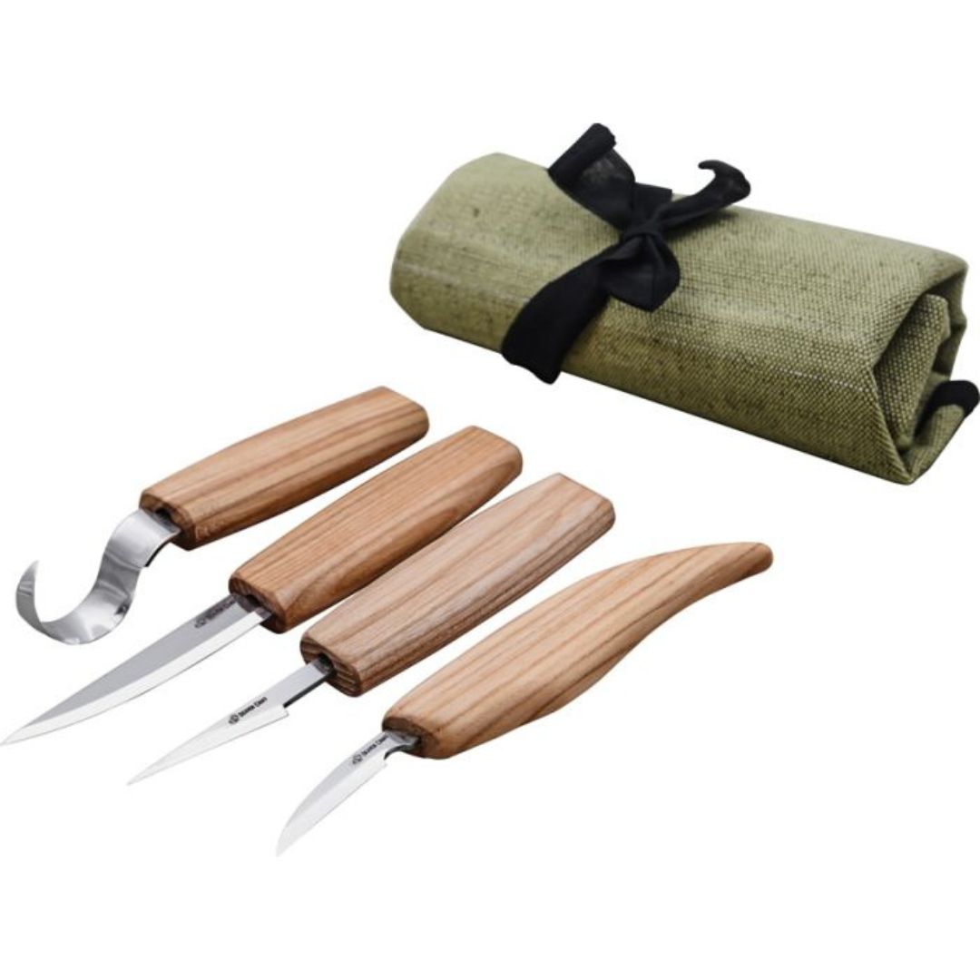 Beavercraft 4 Knife Set With Tool Roll