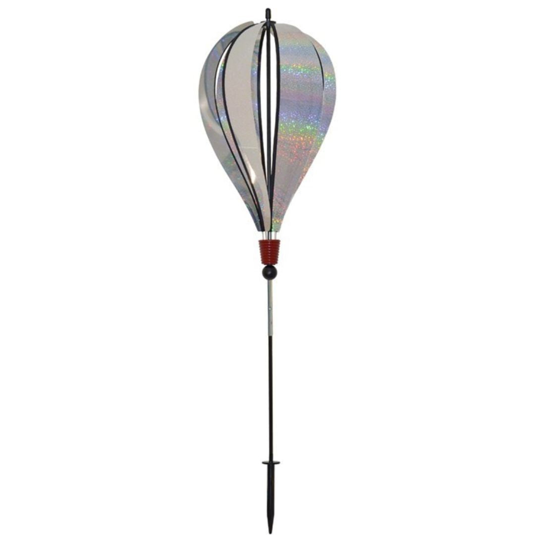 Silver Sparkle Hot Air Balloon Ground Spinner