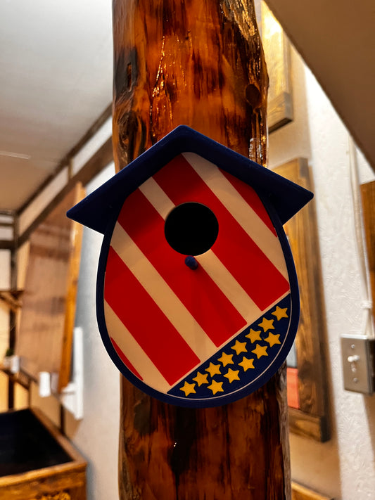 Red, White & Blue Bird House