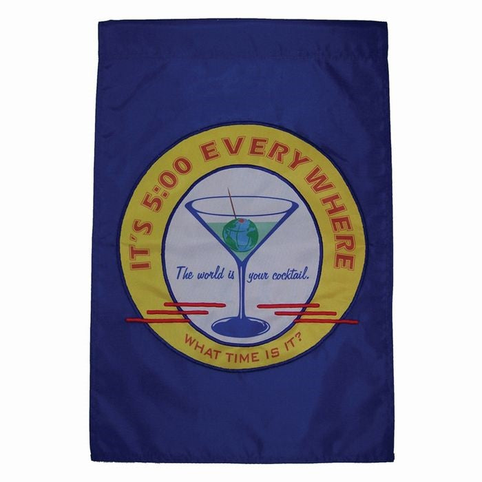 Retro Happy Hour Garden Flag