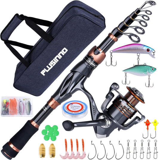 PLUSINNO 2.4m (8 Ft.) Fishing Rod and Reel Combo