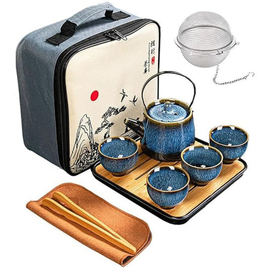 Accompanying Tea Set Blue Case