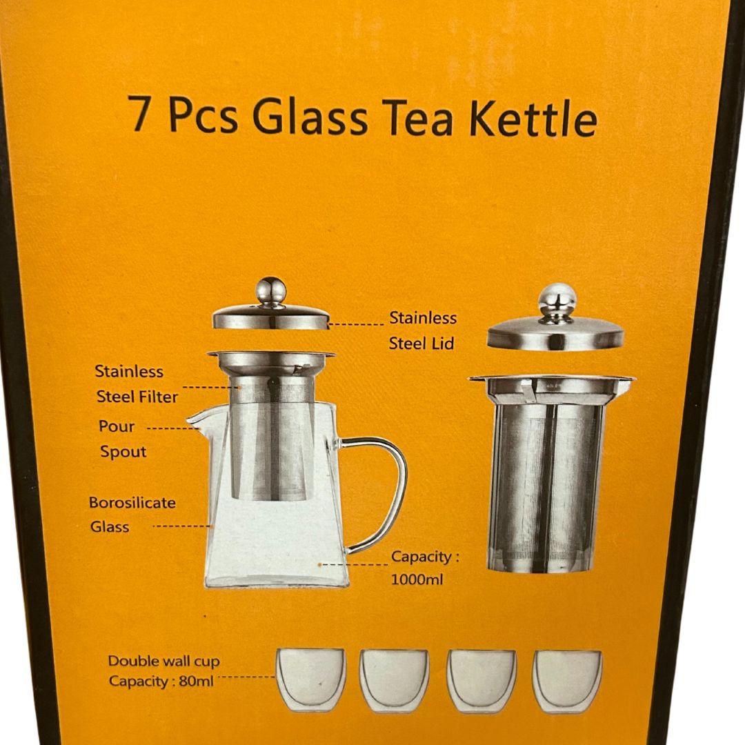 7 Pc. Glass Tea Kettle By Mixpresso