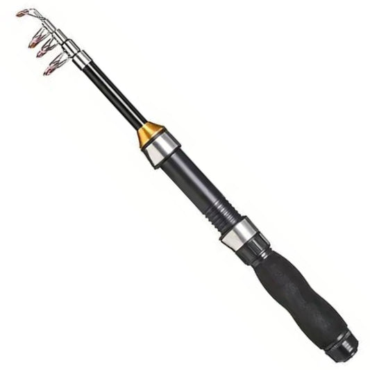 Portable Telescoping Black Short Mini Fishing Rod