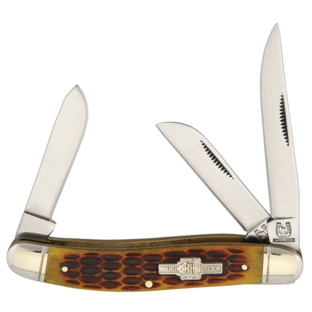 Rough Rider Stockman Amber Bone