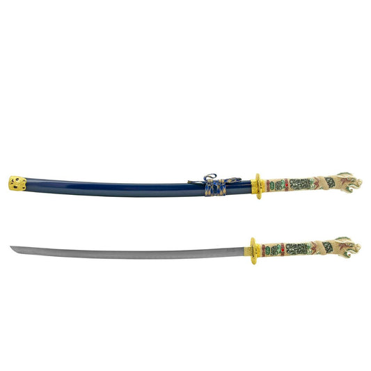 42.5" Ceremonial Award Samurai Katana Sword with Detailed Dragon Art Work Handle - Blue