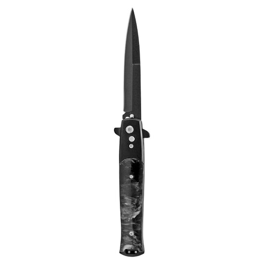 4.75" Push Button Switchblade Pocket Knife - Black