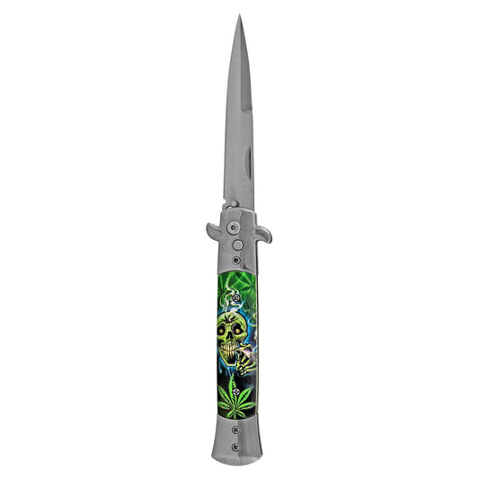5" Stainless Steel Push Button Switchblade Folding Pocket Knife - Mary Jane
