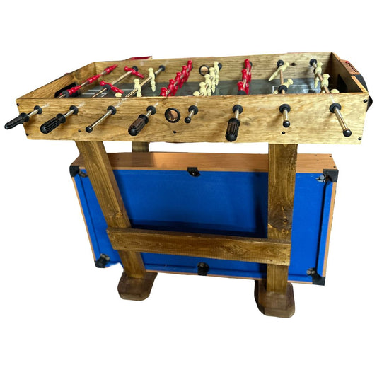 2 in 1 Handmade Wooden Foosball And Pool Game