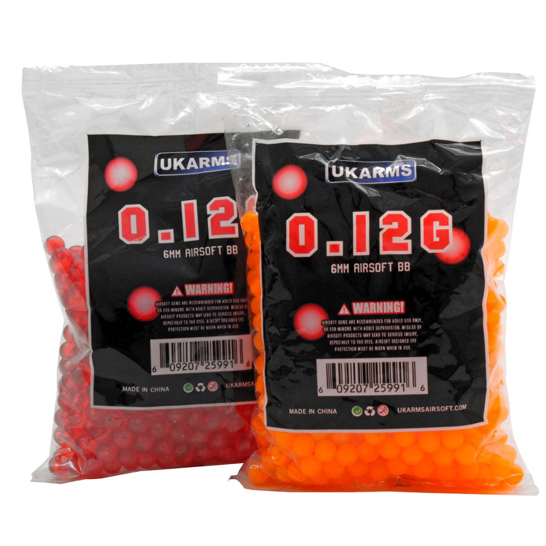 850 - ct. 6mm .12 gram Airsoft Plastic BB's - Assorted Colors