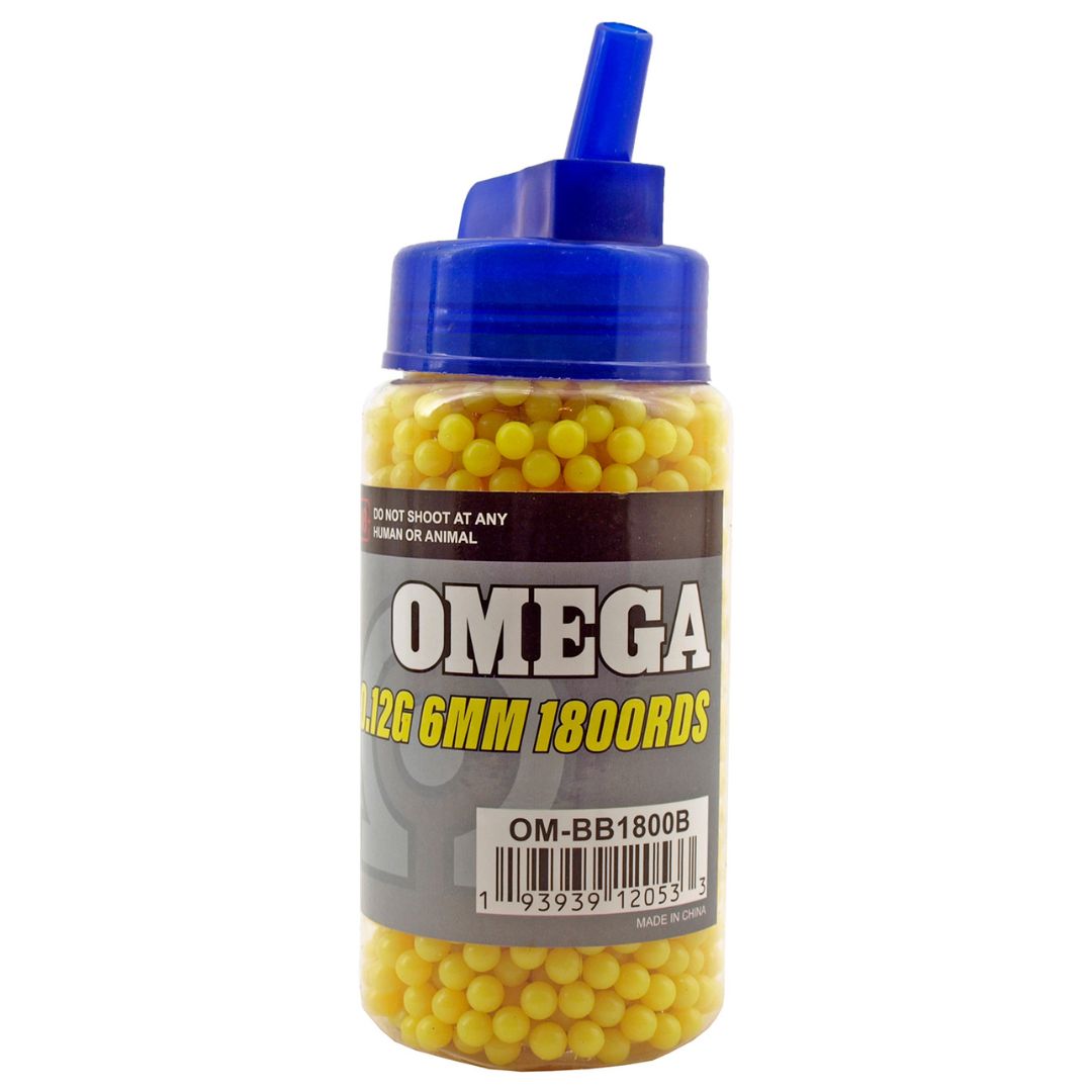 1800 Count Bottle of .12g Airsoft BBs - Omega