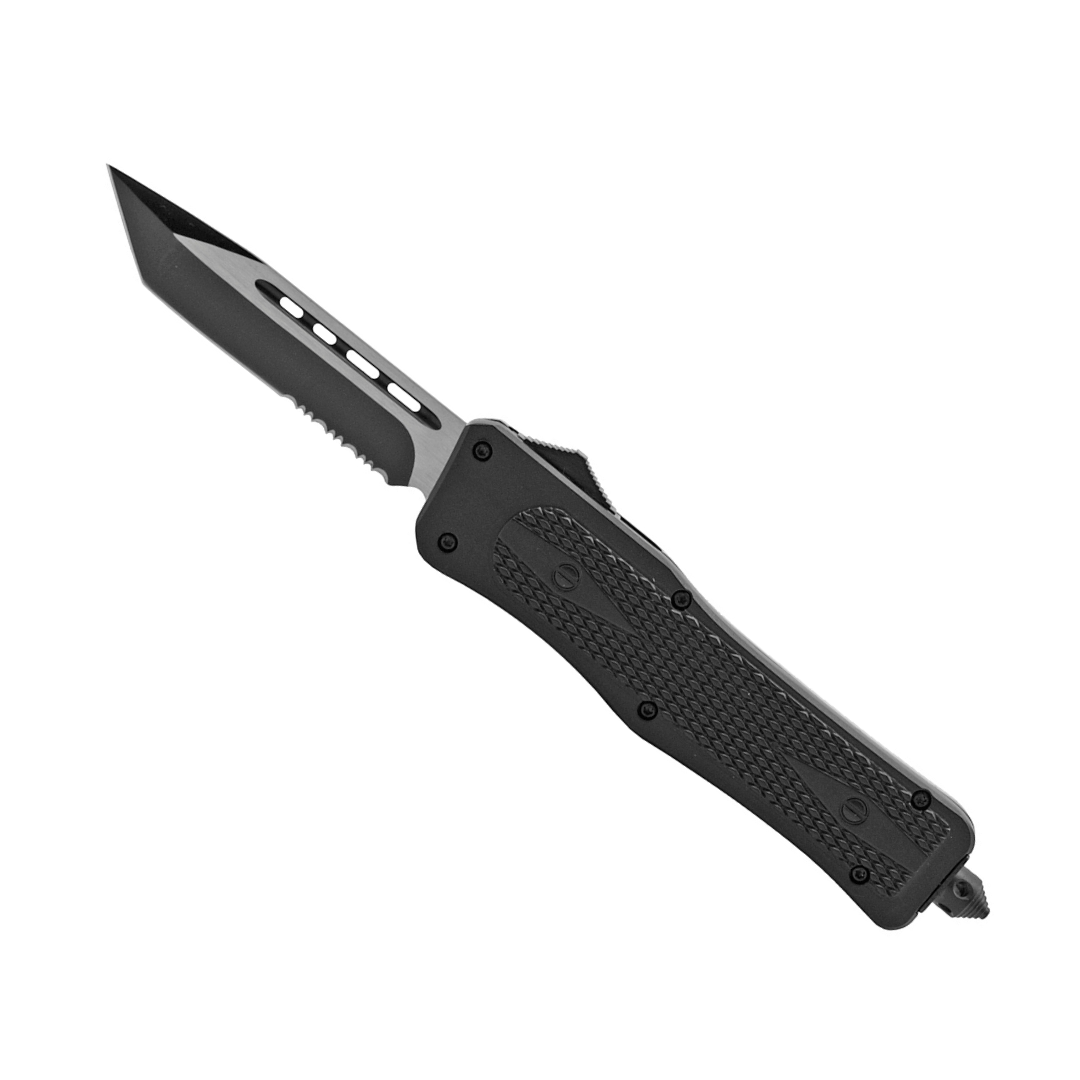 5.75" Super Heavy Duty OTF Out the Front Folding Automatic Pocket Knife – Midnight Tactical Black