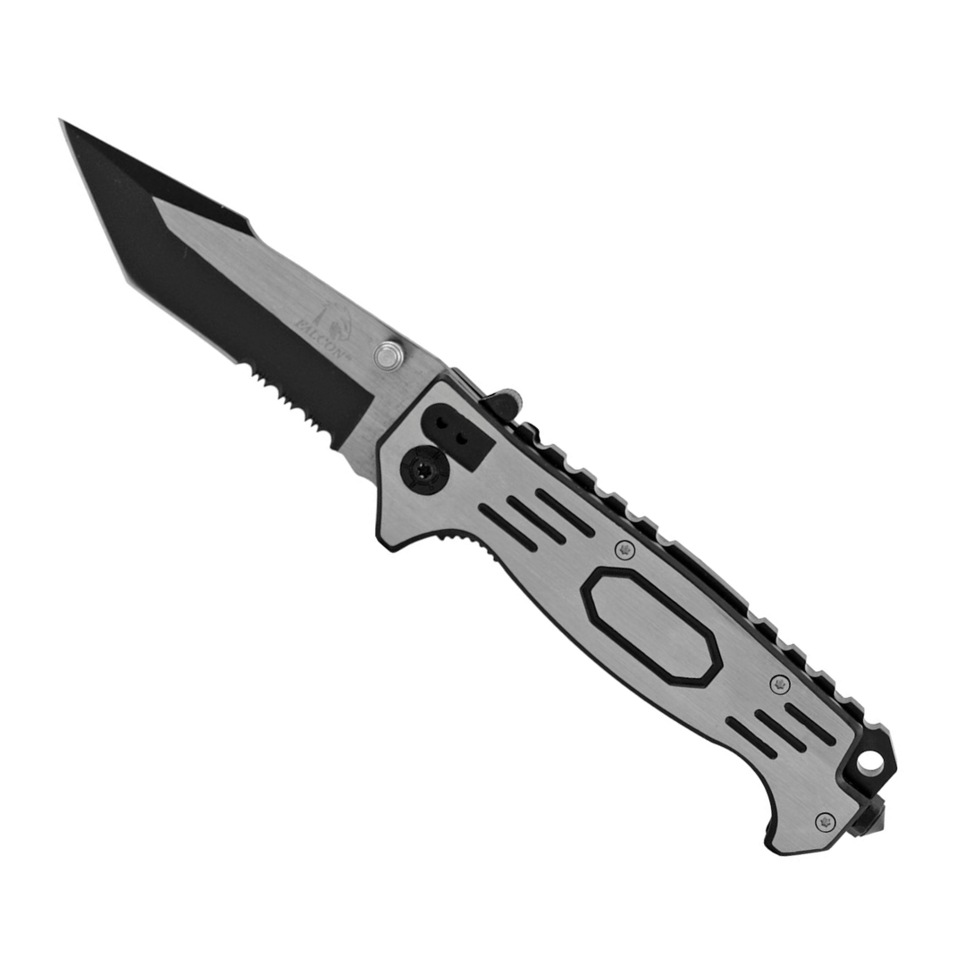 4.75" American Tanto Stainless Steel Switchblade Folding Pocket Knife – Gun Metal