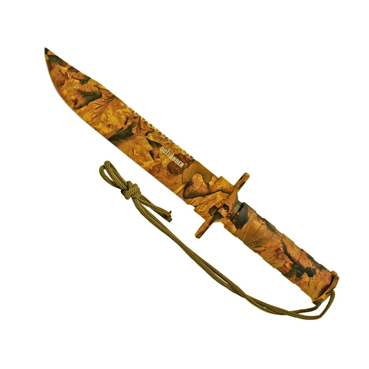 13.75” Outlander Hunting Survival Knife – Yellow Woodland Camo