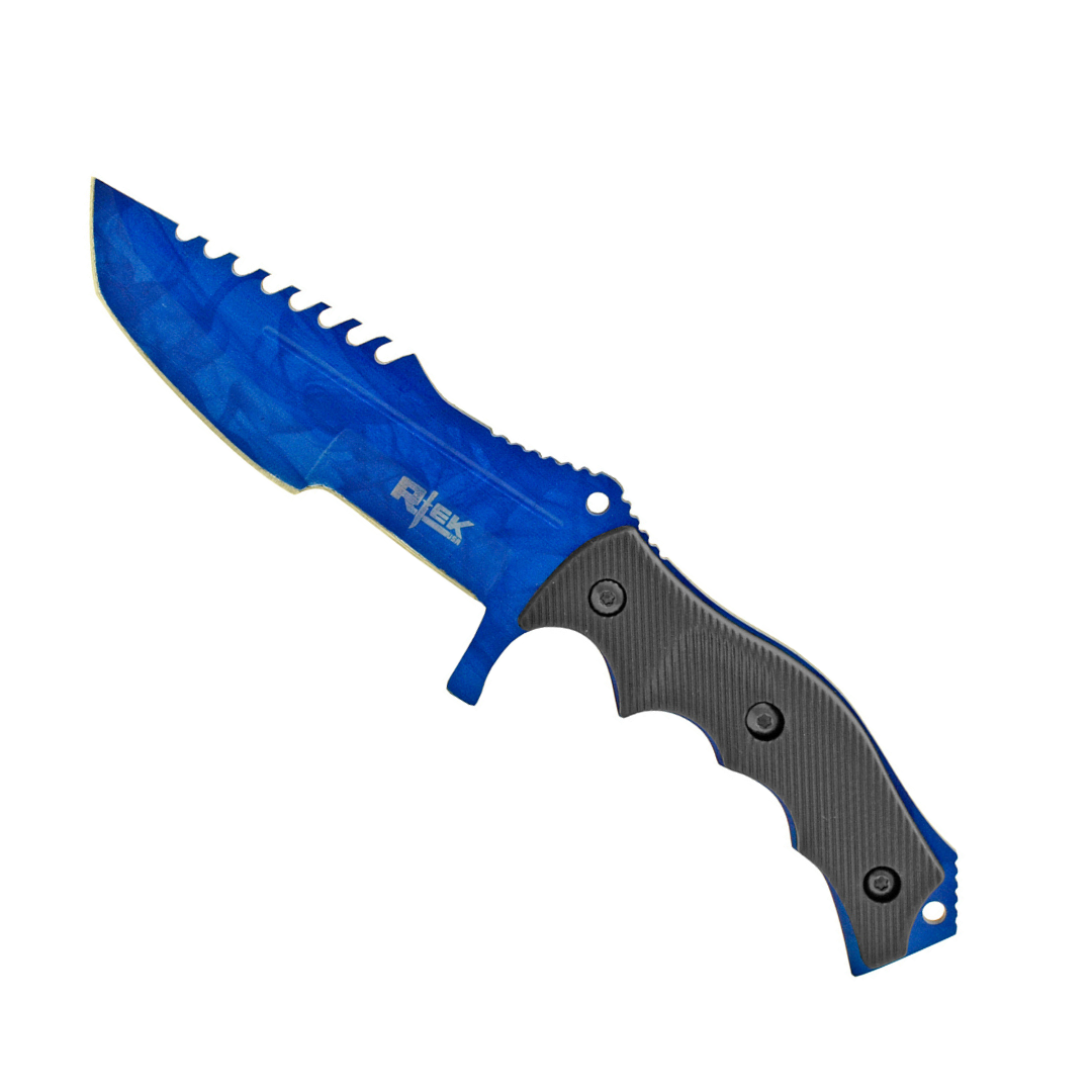 8.75" RTEK Full Tang Tactical Hunting Knife with Nylon Carrying Pouch – Blue