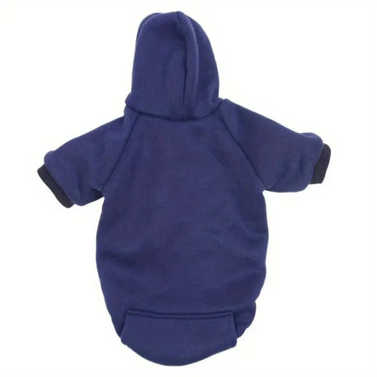 Pet Hoodie Blue Thick Fleece