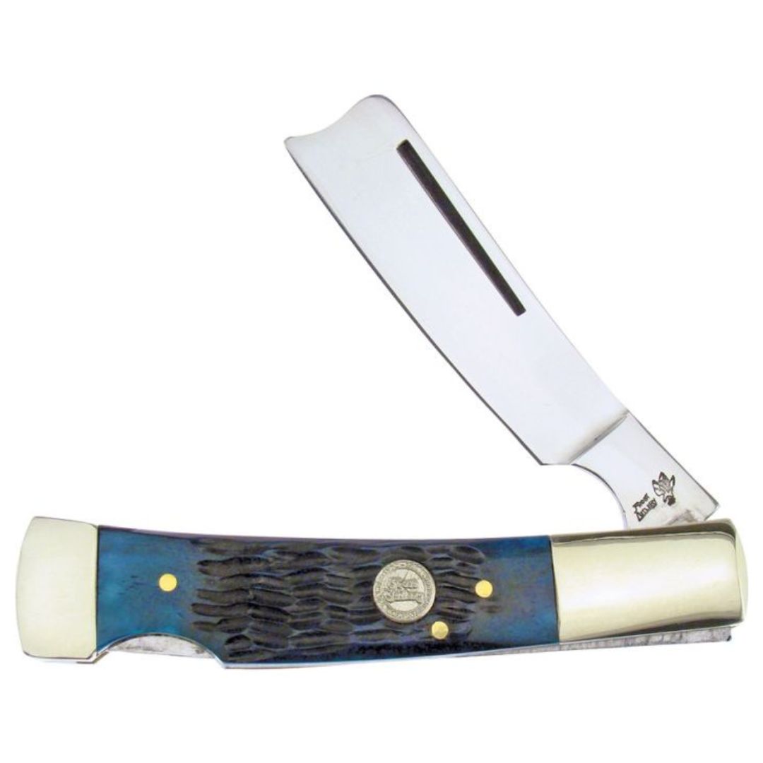 Frost Cutlery Razor Lockback Blue Bone