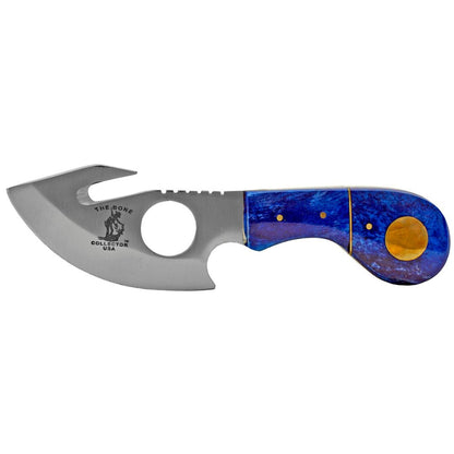 7.25" Bone Collector Hunting Pocket Knife With Gut Hook - Blue Faux Marble