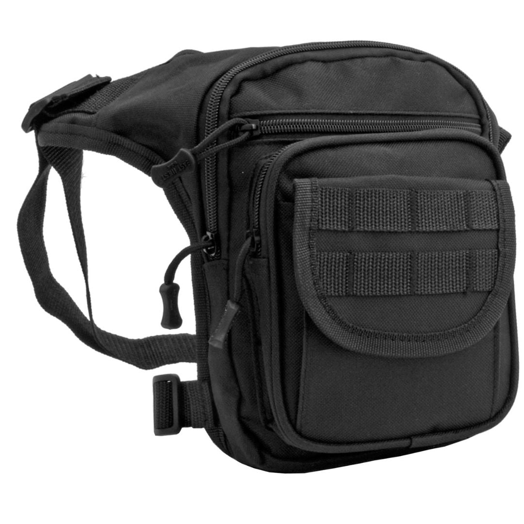 East West Leg Drop Style Tactical EDC Molle Hip Bag - Black