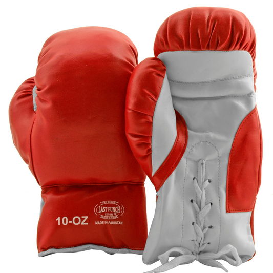 10oz. Traditional Red Boxing Gloves - Last Punch