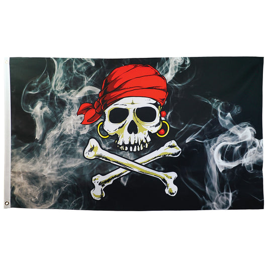 Smokin' Pirate Printed 3x5 Double Sided Grommet Flag